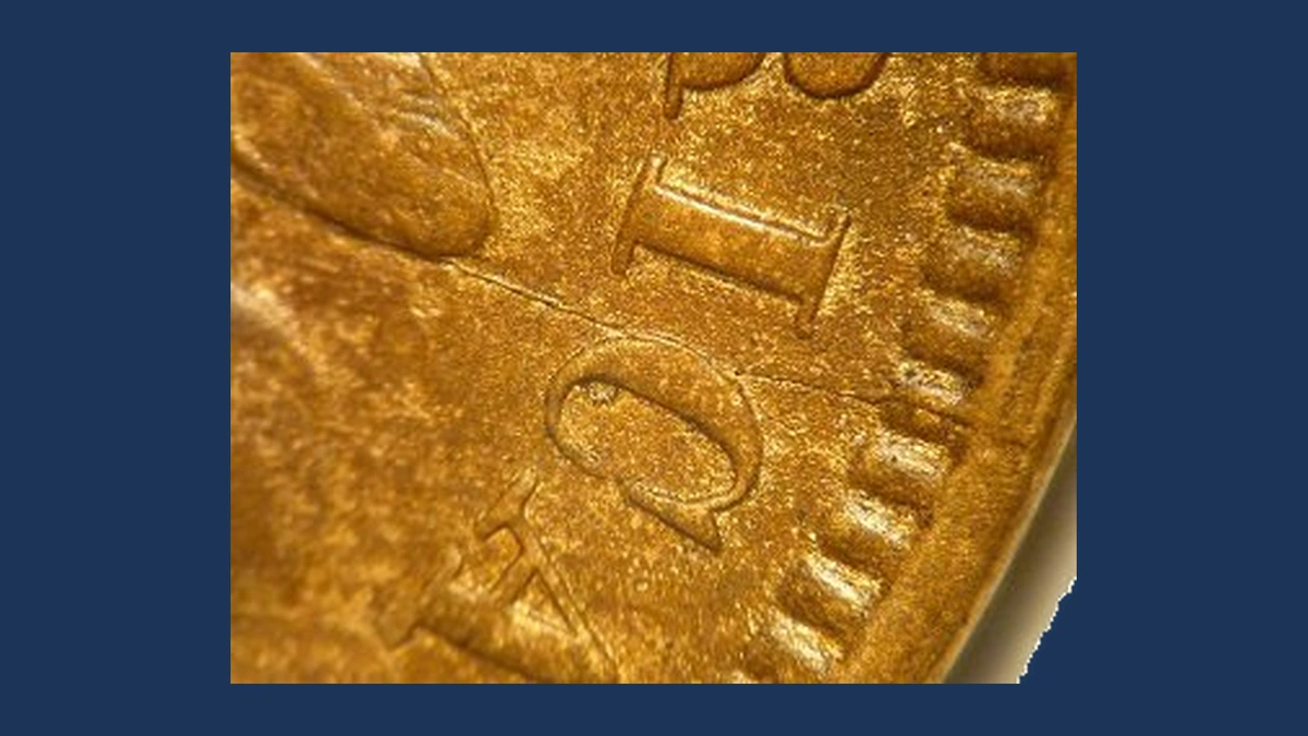 1880 Indian Head cent CRK-001 die crack across the lettering near the rim