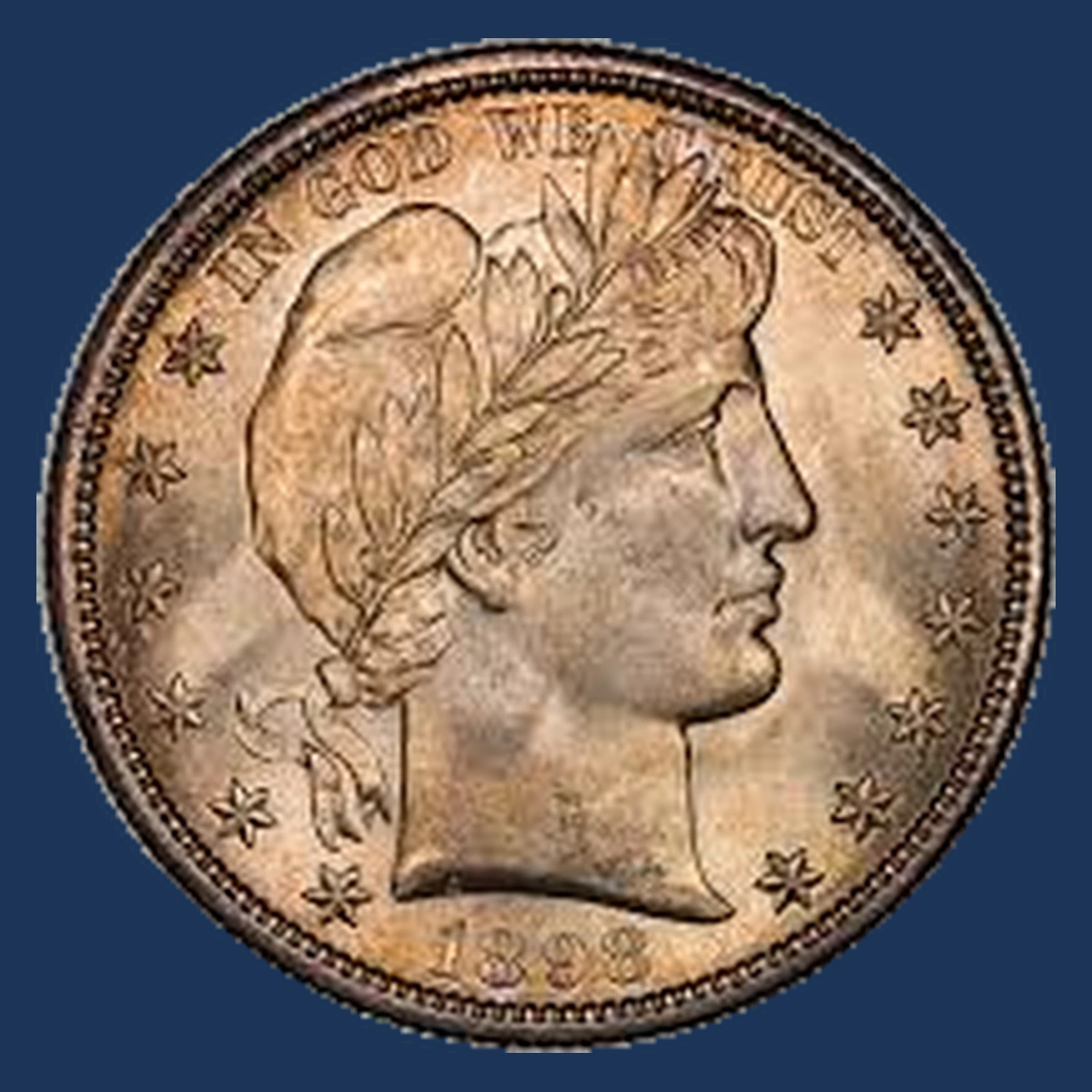 1898 Barber Half Dollar: Inverted Mintmark