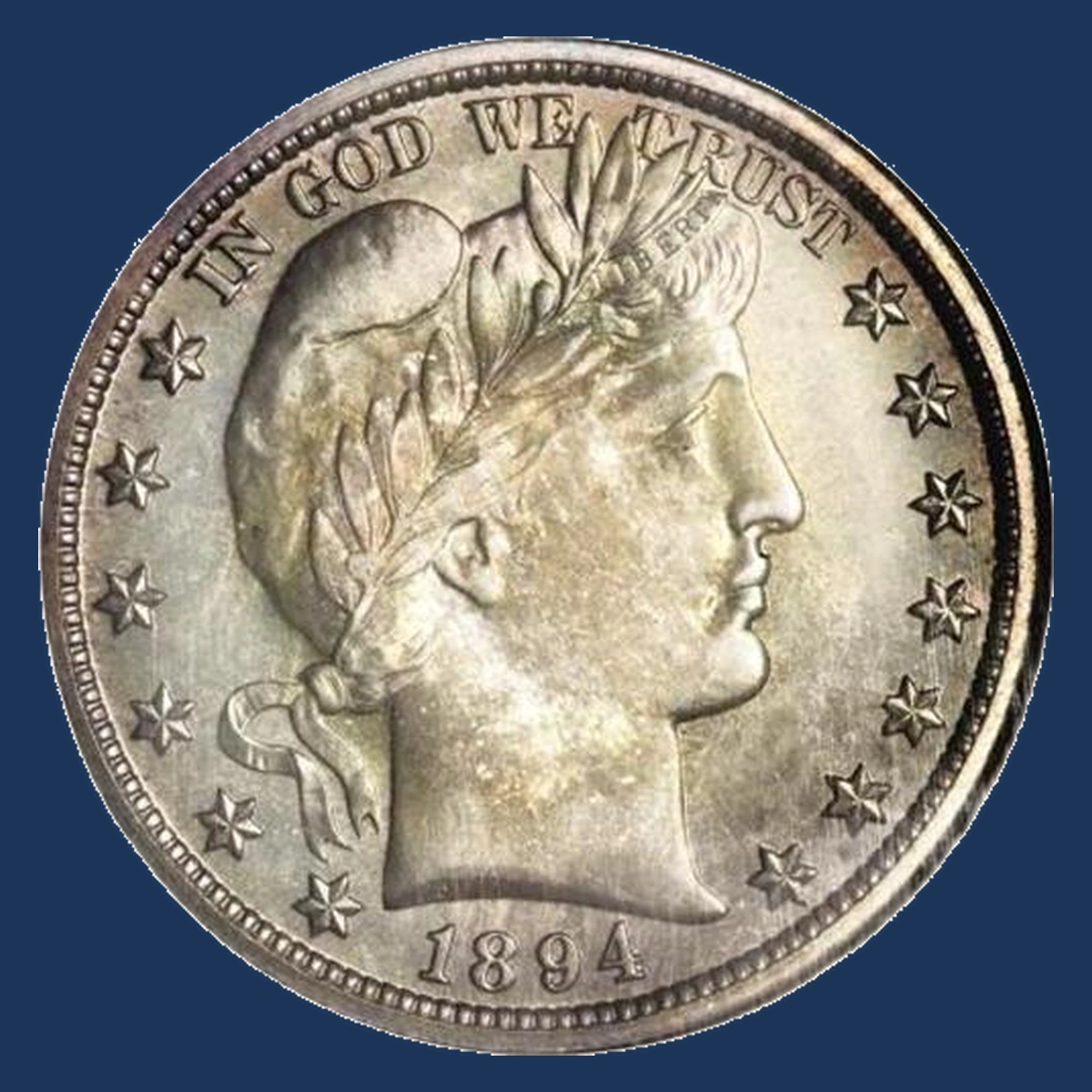 1894 Barber Half Dollar: Repunched Date