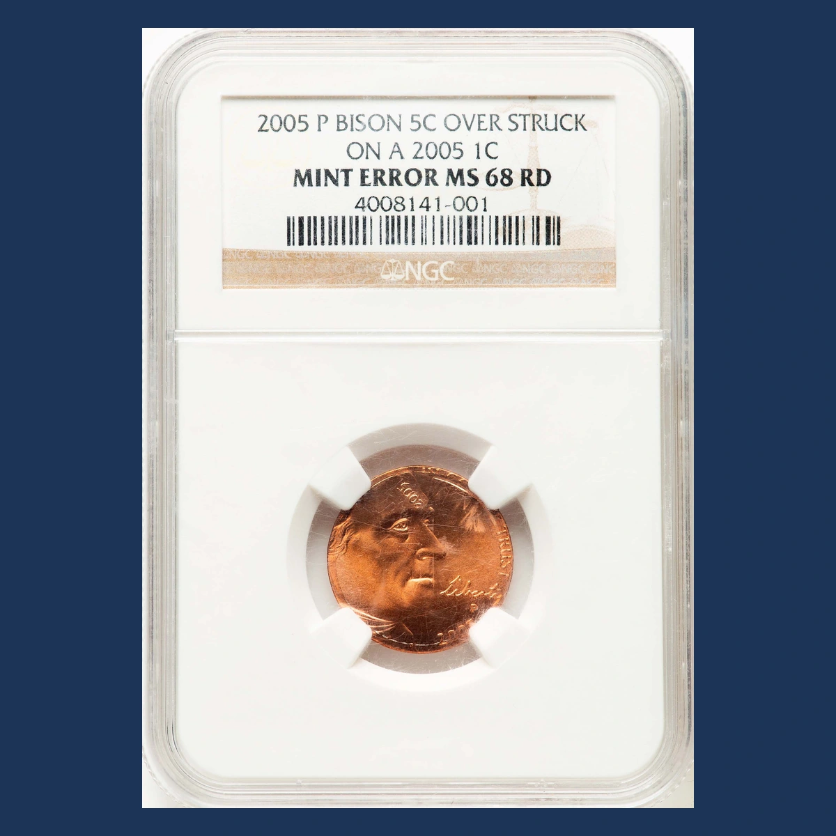 2005 Lincoln Cent (Modern): Overstrike / Double Denomination