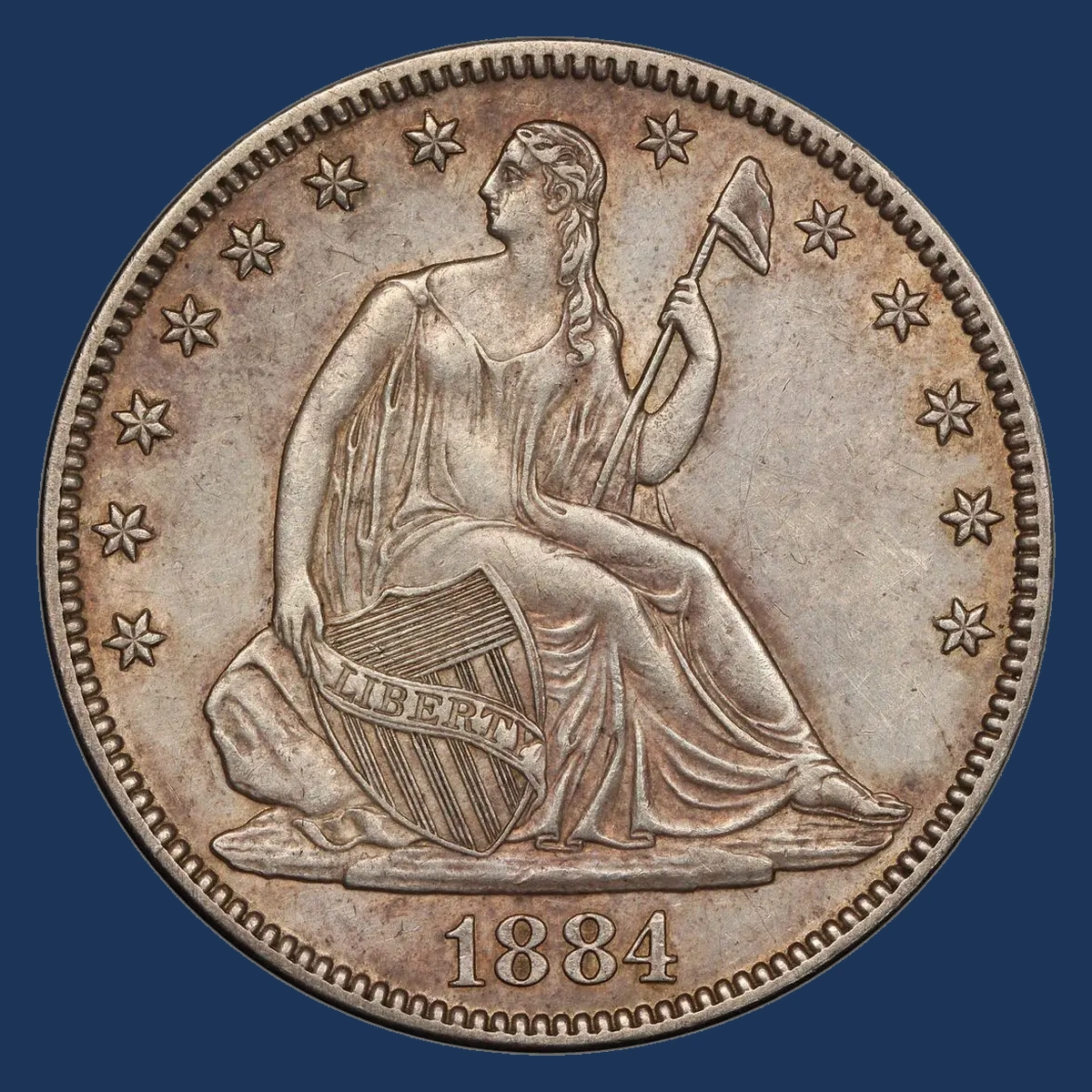 1884 RPD WB-102 Liberty Seated Half Dollar