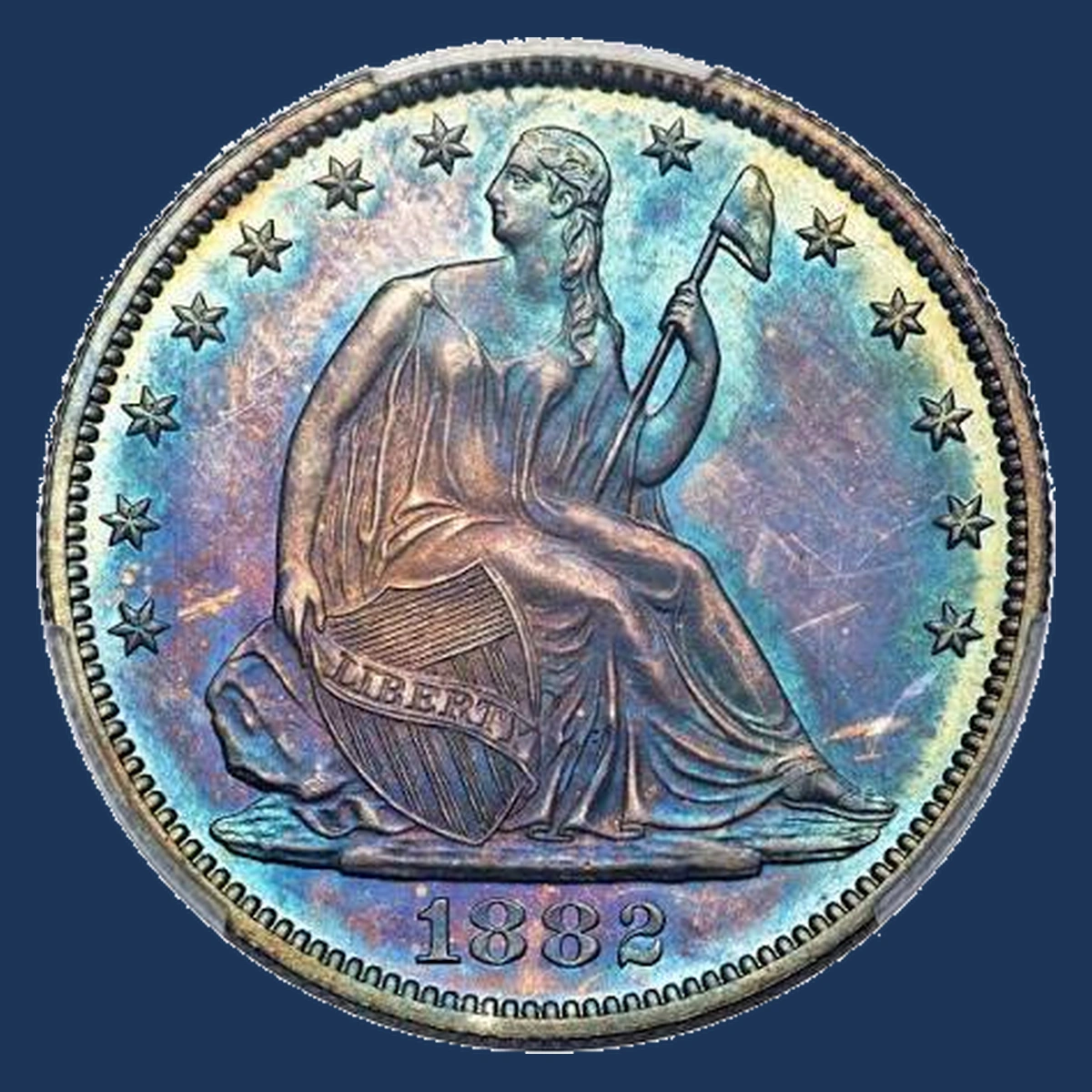 1882 Liberty Seated Half Dollar: Misplaced Date