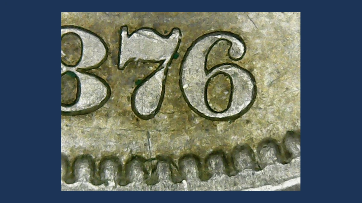 1876 Liberty Seated Half Dollar: Misplaced Date