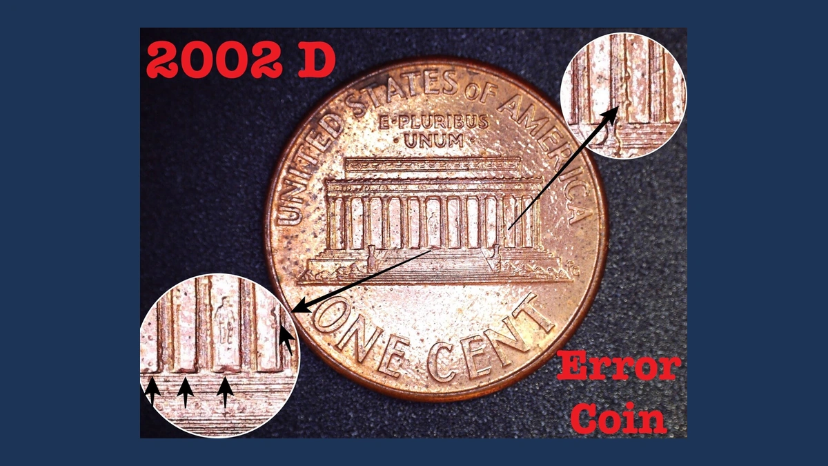 2002 Lincoln Penny: Die Crack / Die Chip