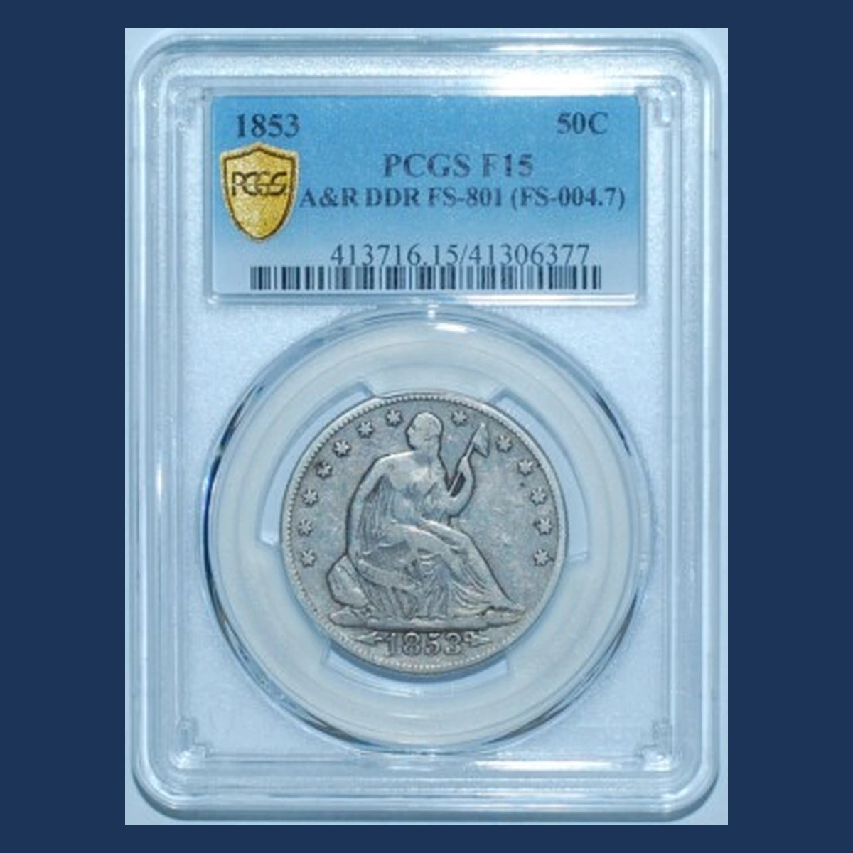 1853 Liberty Seated Half Dollar: Doubled Die Reverse