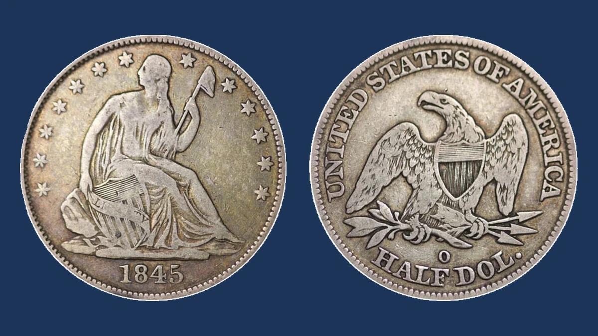1845 Liberty Seated Half Dollar: No Drapery variety