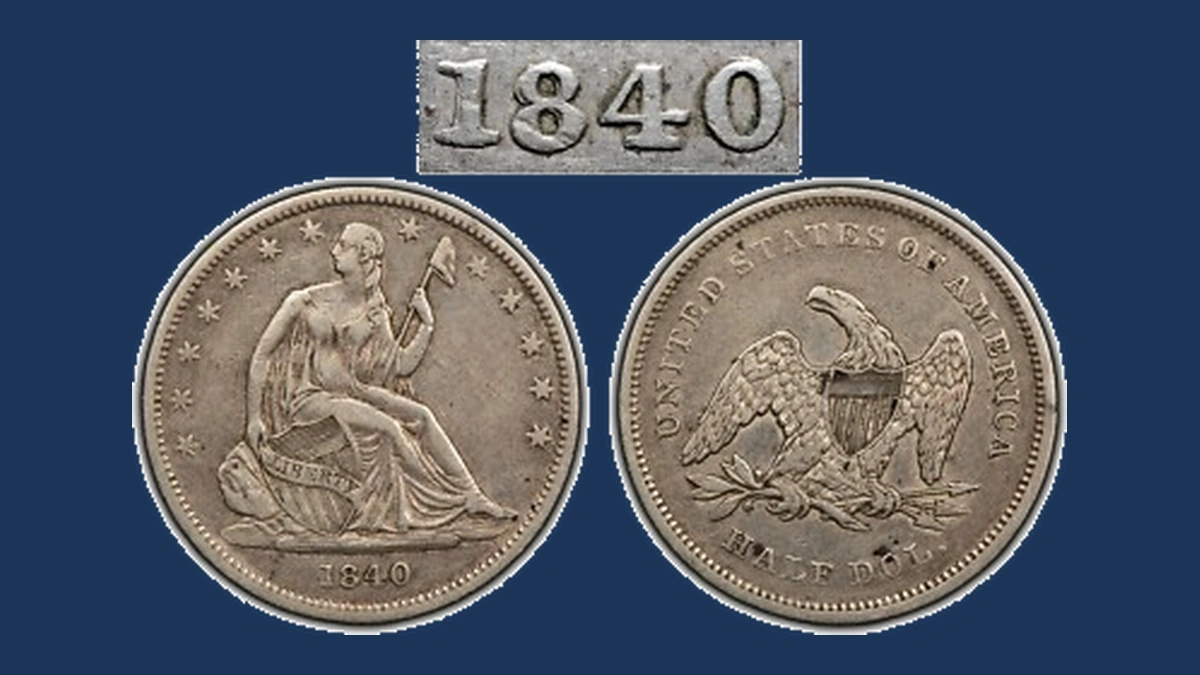 1840 Liberty Seated Half Dollar: Repunched Date
