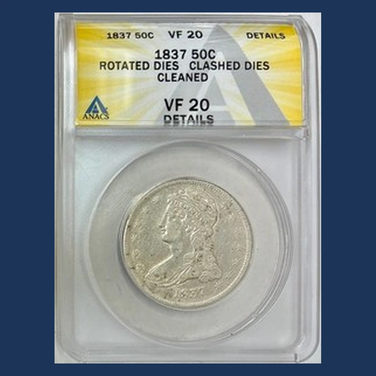 1837 Capped Bust Half Dollar: Rotated Dies