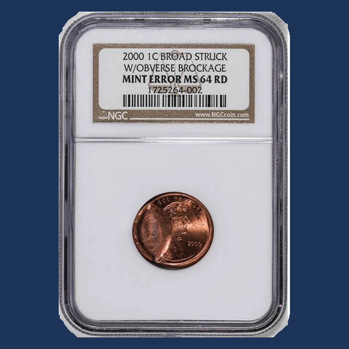 2000 Lincoln Penny: Brockage