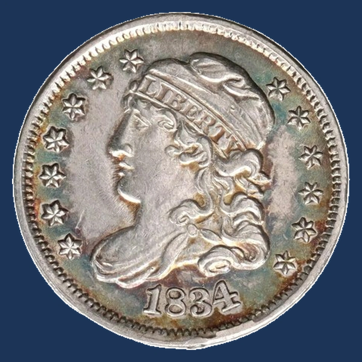 1834 Capped Bust Half Dollar: Rotated Dies