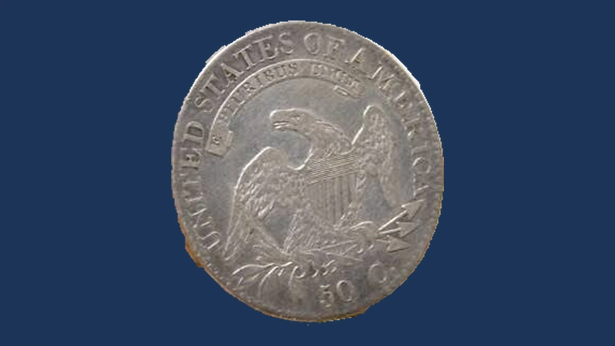 1832 Capped Bust Half Dollar: Die Crack / Die Chip