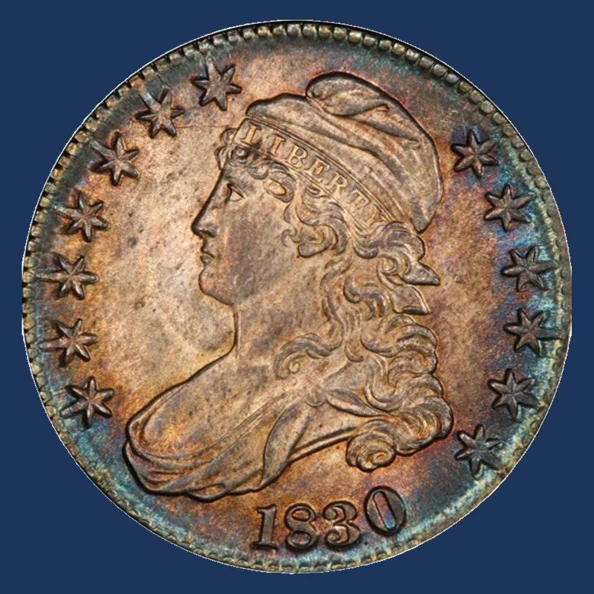 1830 Capped Bust Half Dollar: Die Crack