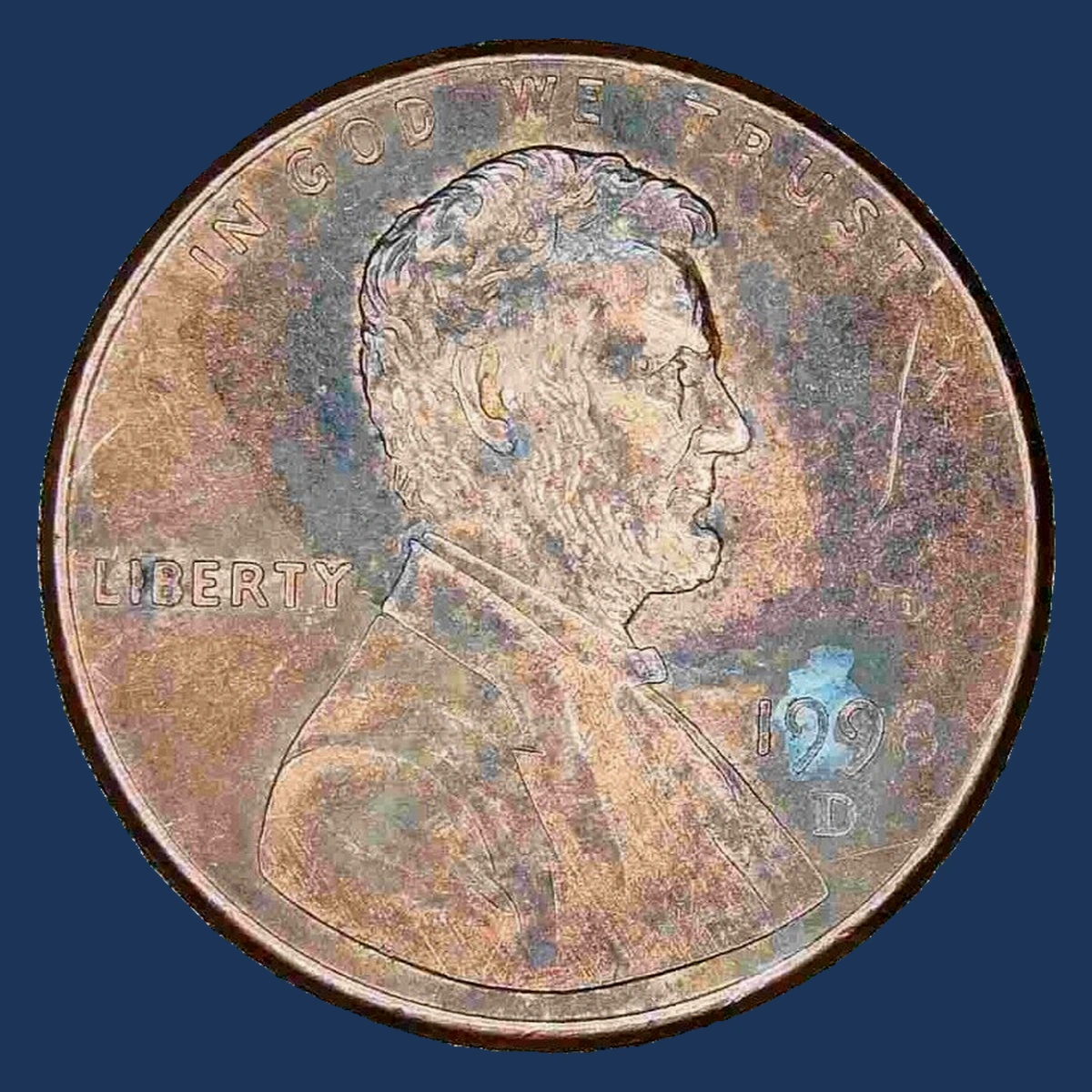 1998 Lincoln Cent (Modern): Struck Through