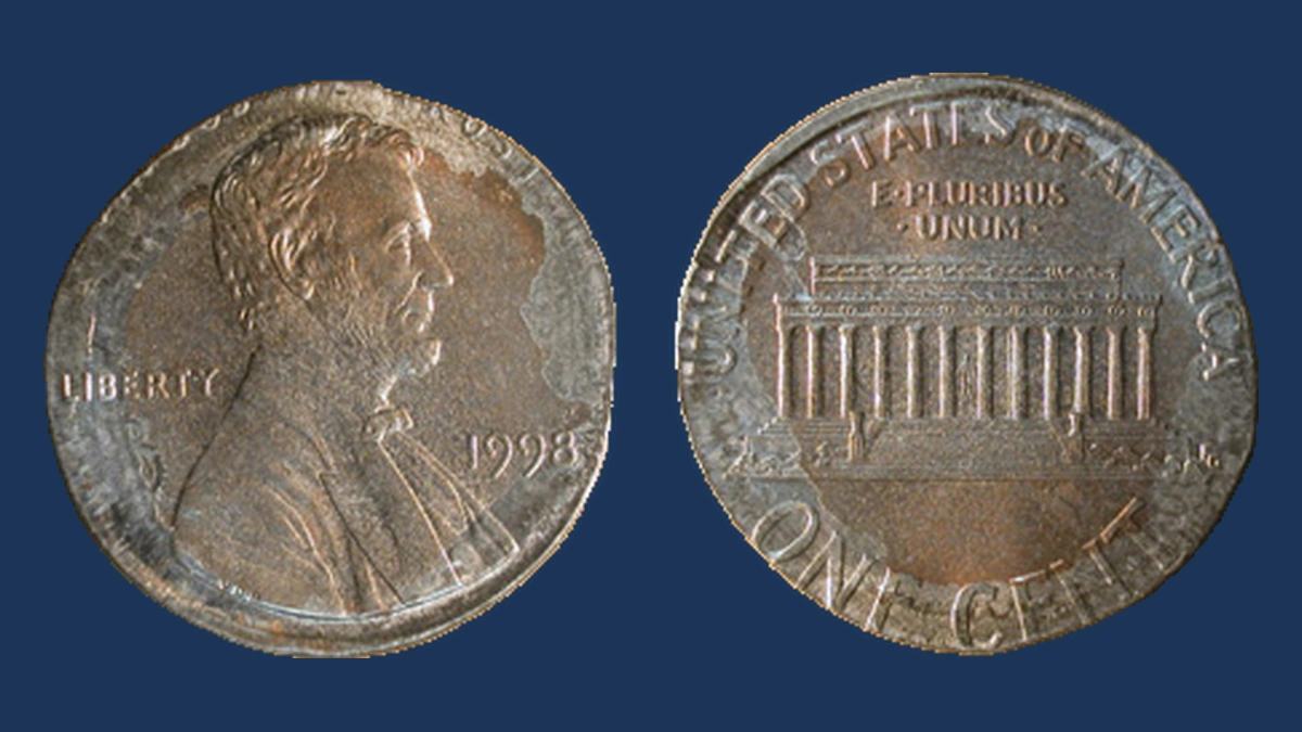 1998 Lincoln Cent (Modern): Plating Error
