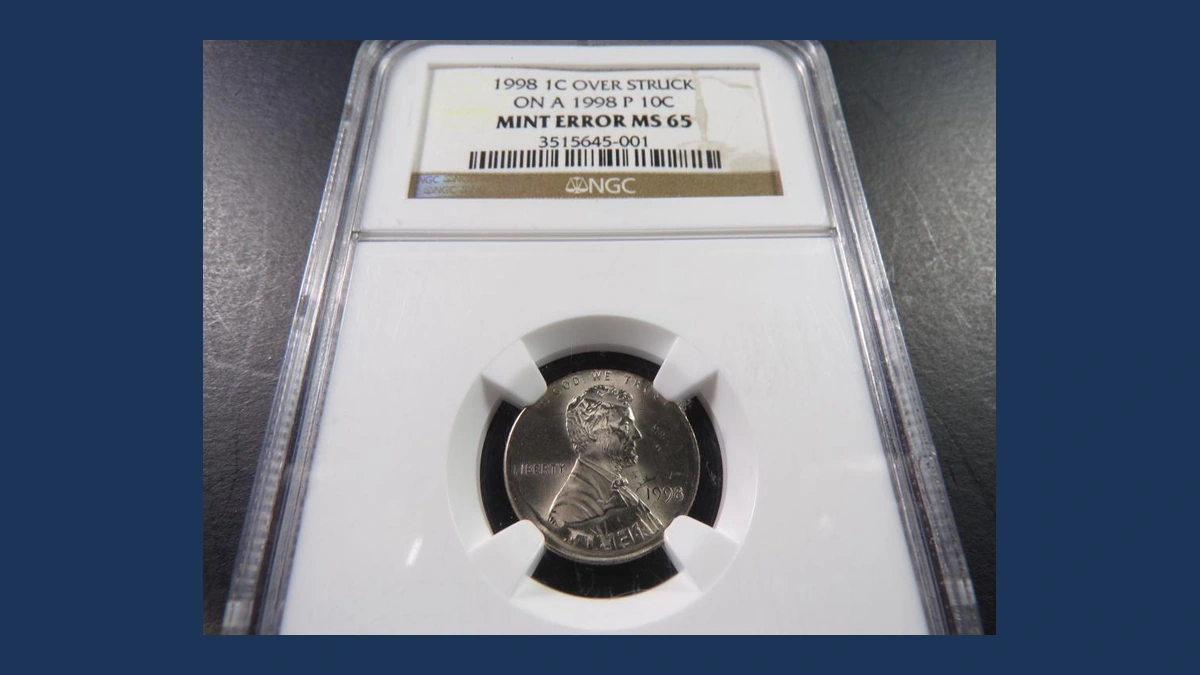 1998 Lincoln Cent (Modern): Overstrike / Double Denomination