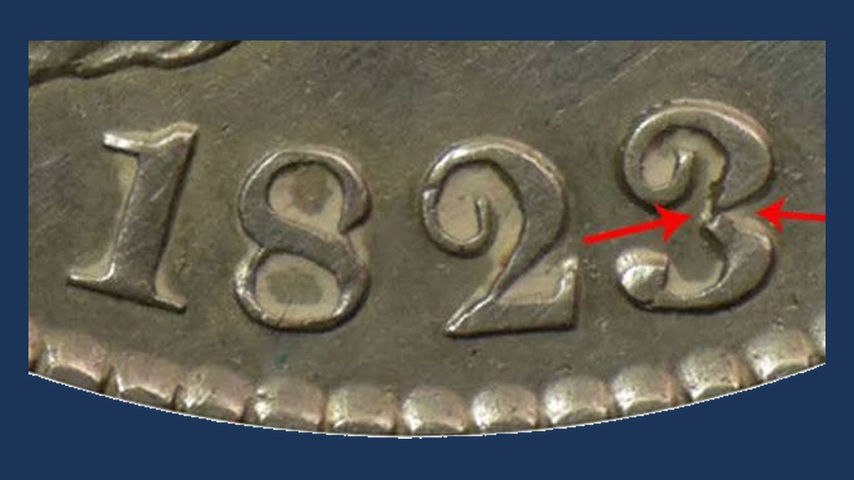 1823 Capped Bust Half Dollar: Missing Design Detail