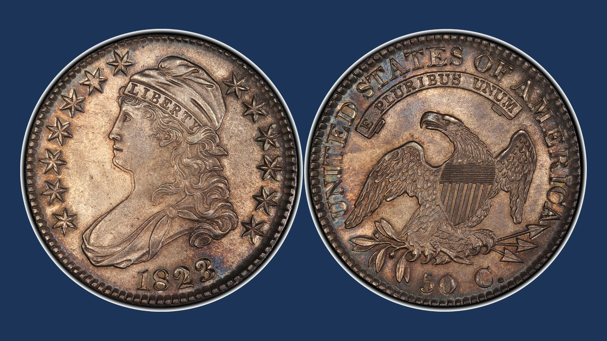 1823 Capped Bust Half Dollar: Clashed Dies