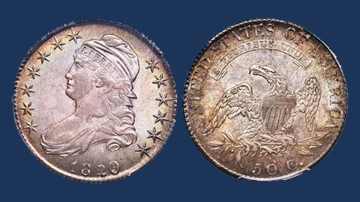 1820 Capped Bust Half Dollar: Overdate