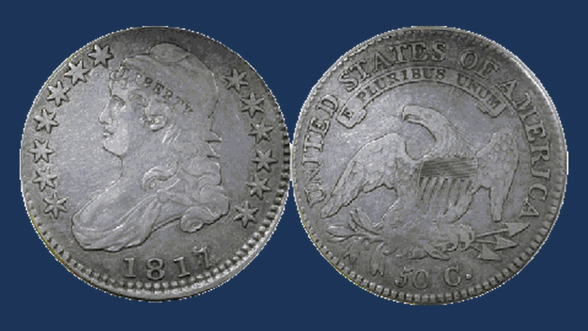 1817 Capped Bust Half Dollar: Misaligned Die