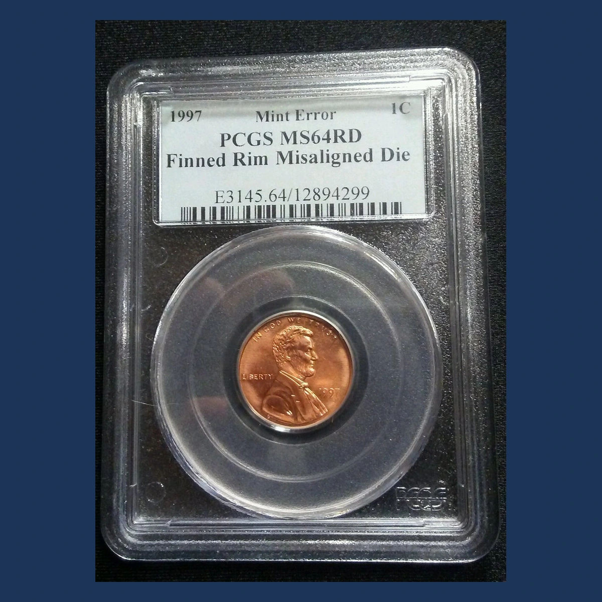 1997 Lincoln Cent (Modern): Collar Error