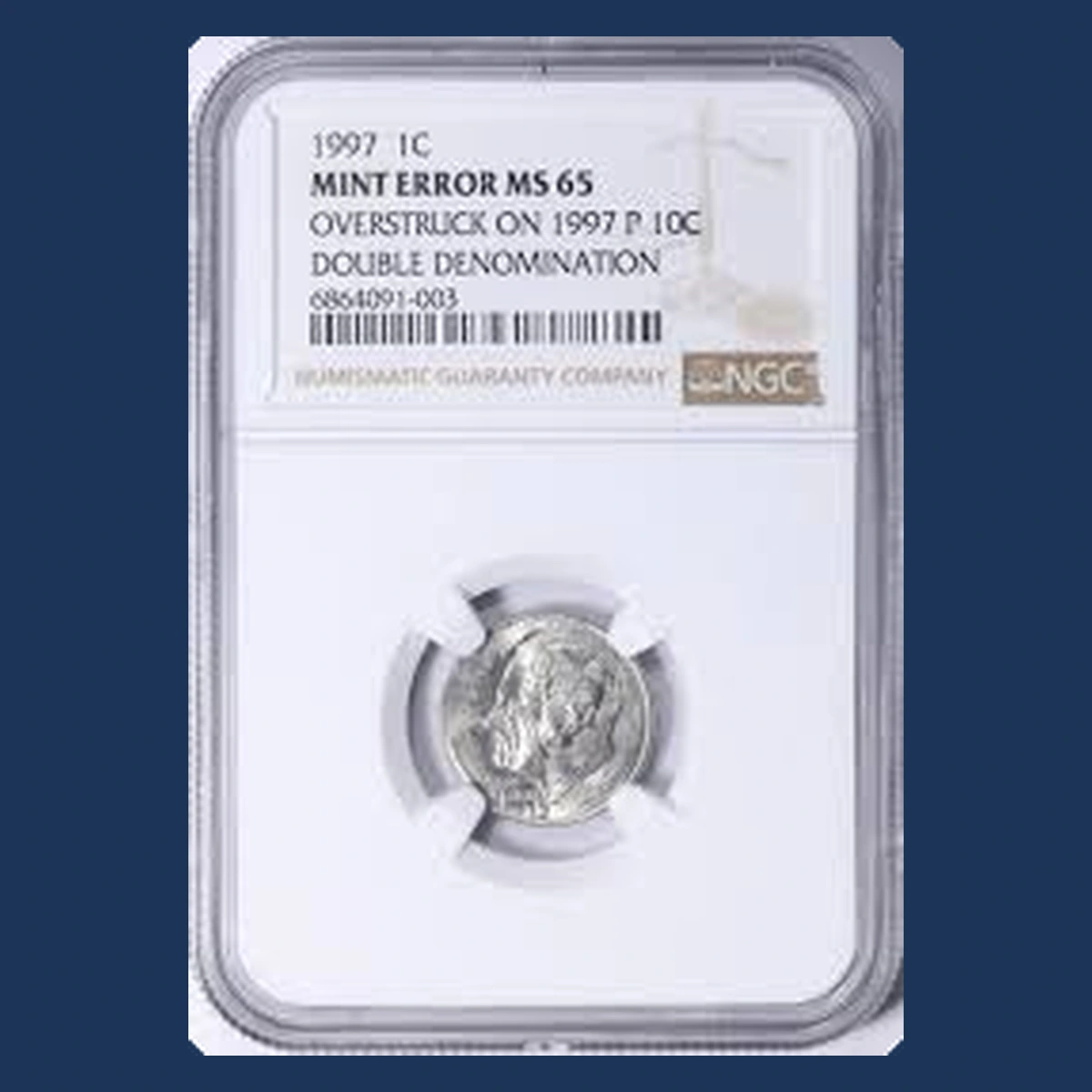 1997 Lincoln Penny: Cent Struck over a Dime