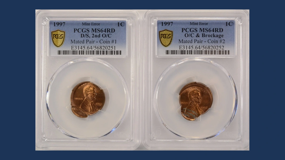 1997 Lincoln Cent (Modern): Brockage