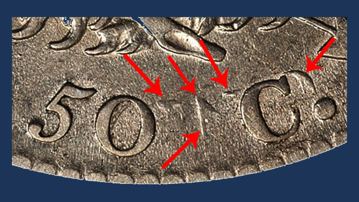1813 Capped Bust Half Dollar: Repunched Design