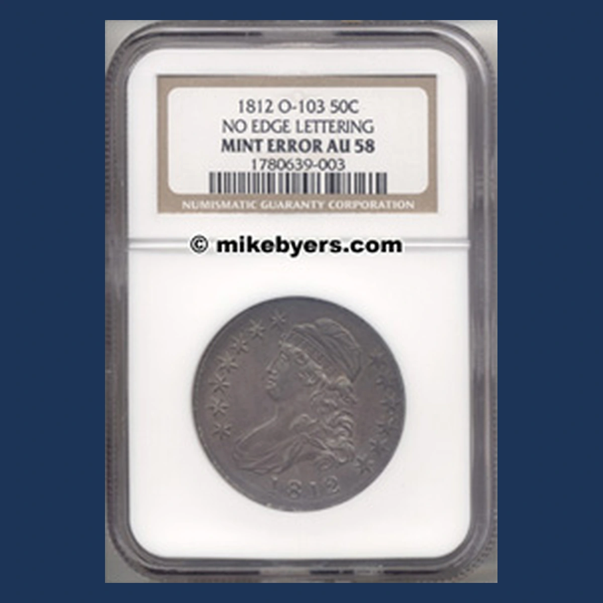 1812 Capped Bust Half Dollar: Missing Edge Lettering