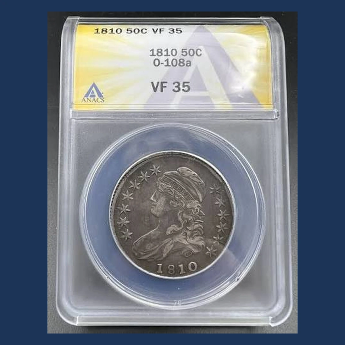 1810 Capped Bust Half Dollar: Misaligned Die