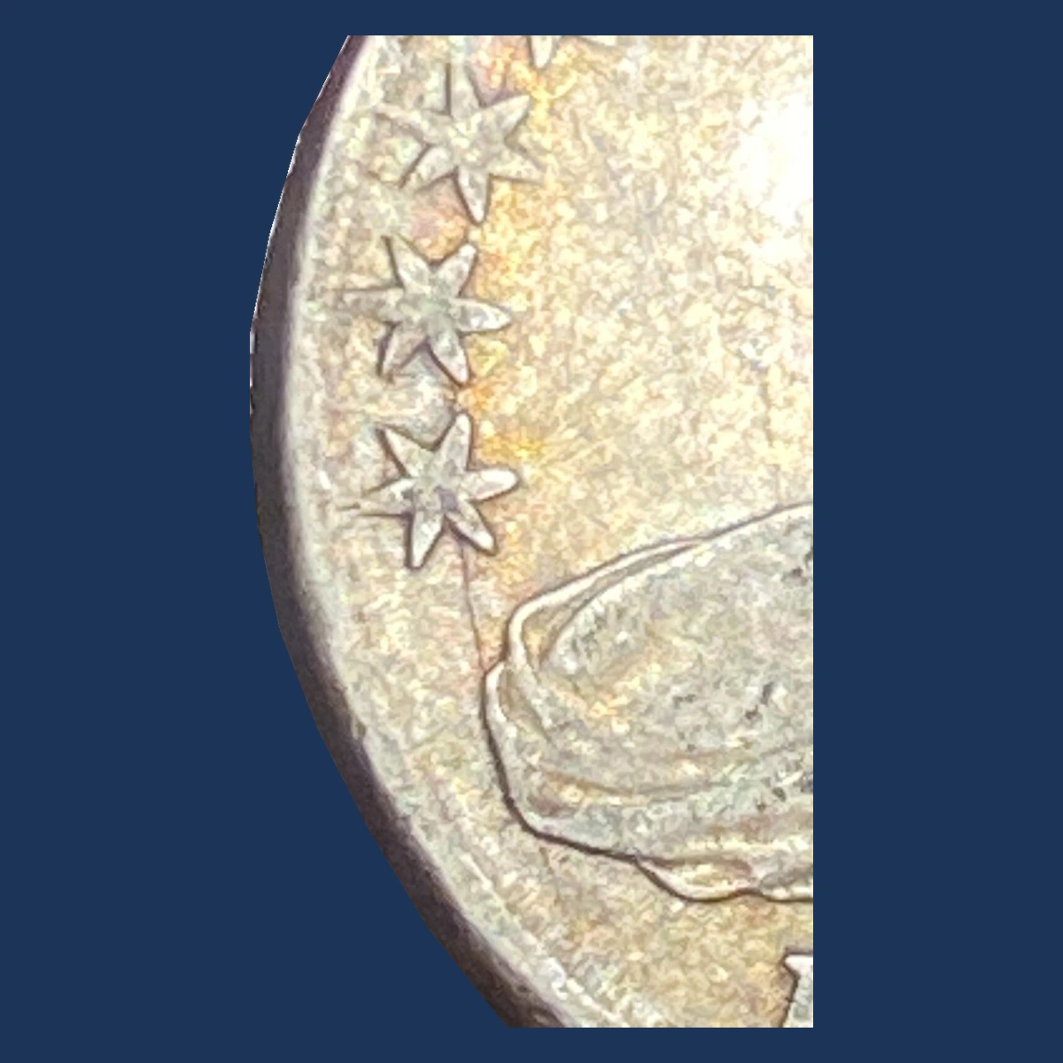 1810 Capped Bust Half Dollar: Die Crack / Die Chip