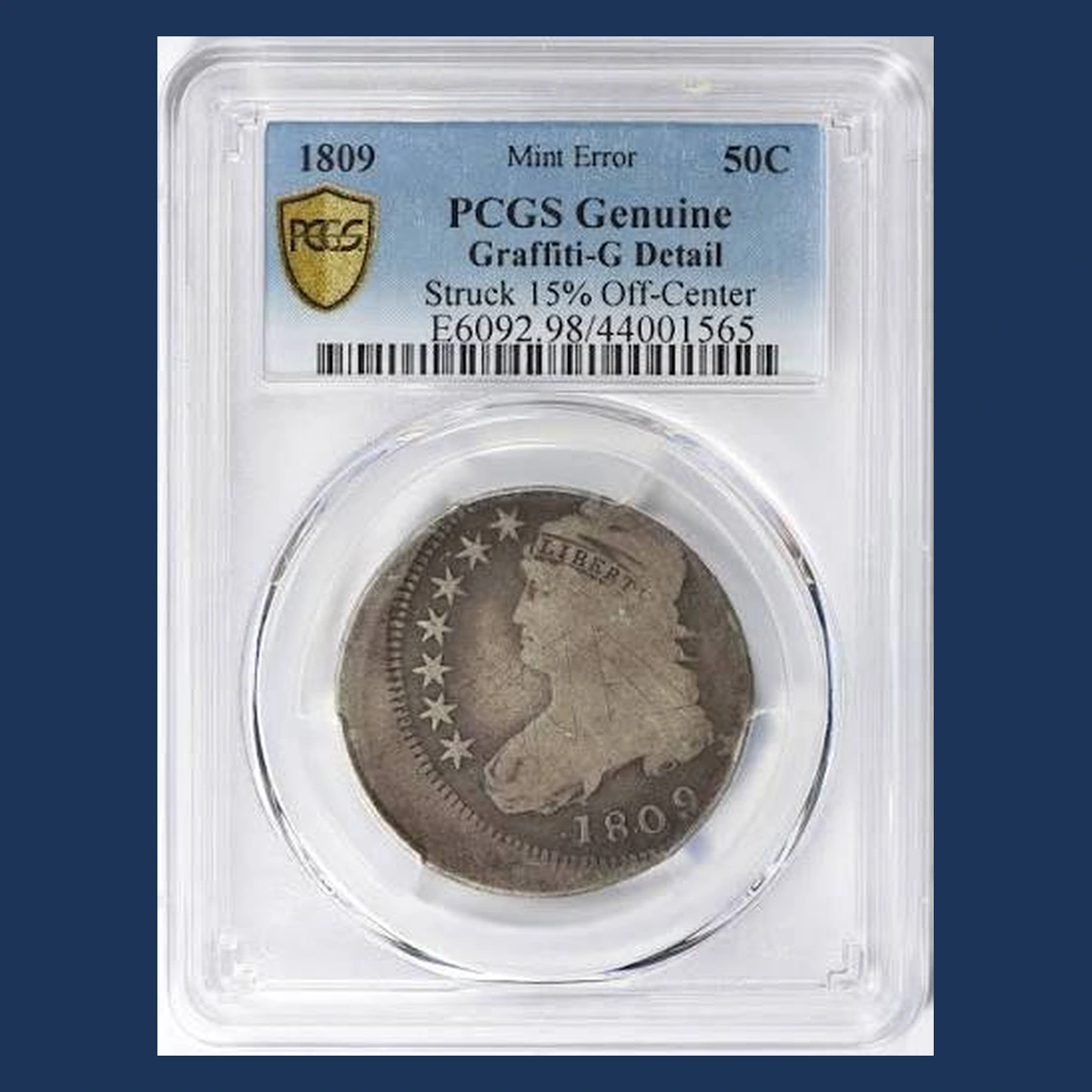 1809 Capped Bust Half Dollar: Off-Center Strike