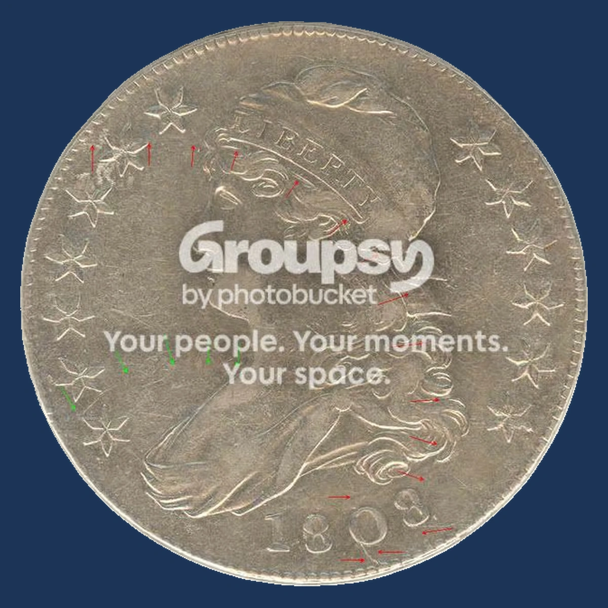 1808 Capped Bust Half Dollar: Rotated Dies