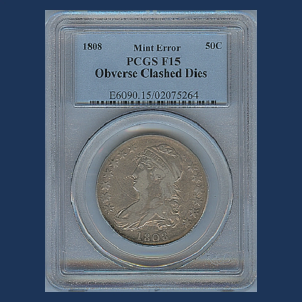 1808 Capped Bust Half Dollar: Clashed Dies