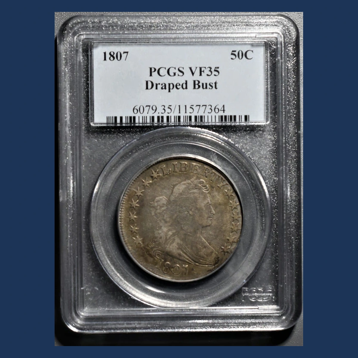 1807 Draped Bust Half Dollar: Off Center Strike