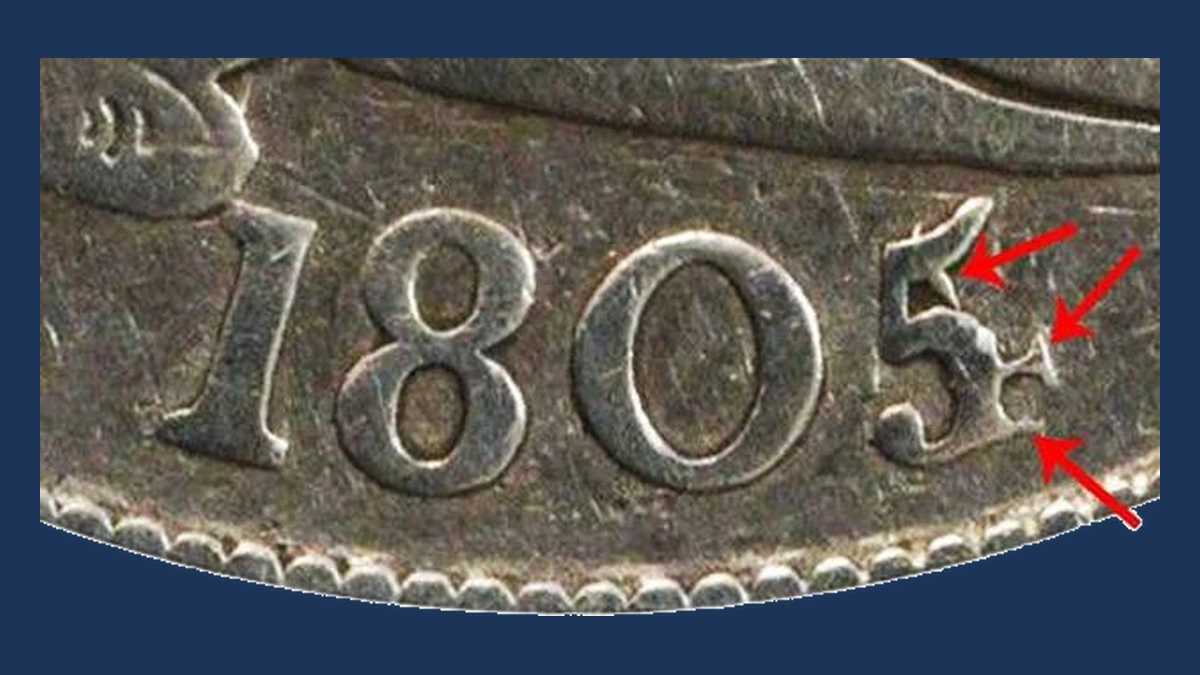 1805 Draped Bust Half Dollar: Overdate