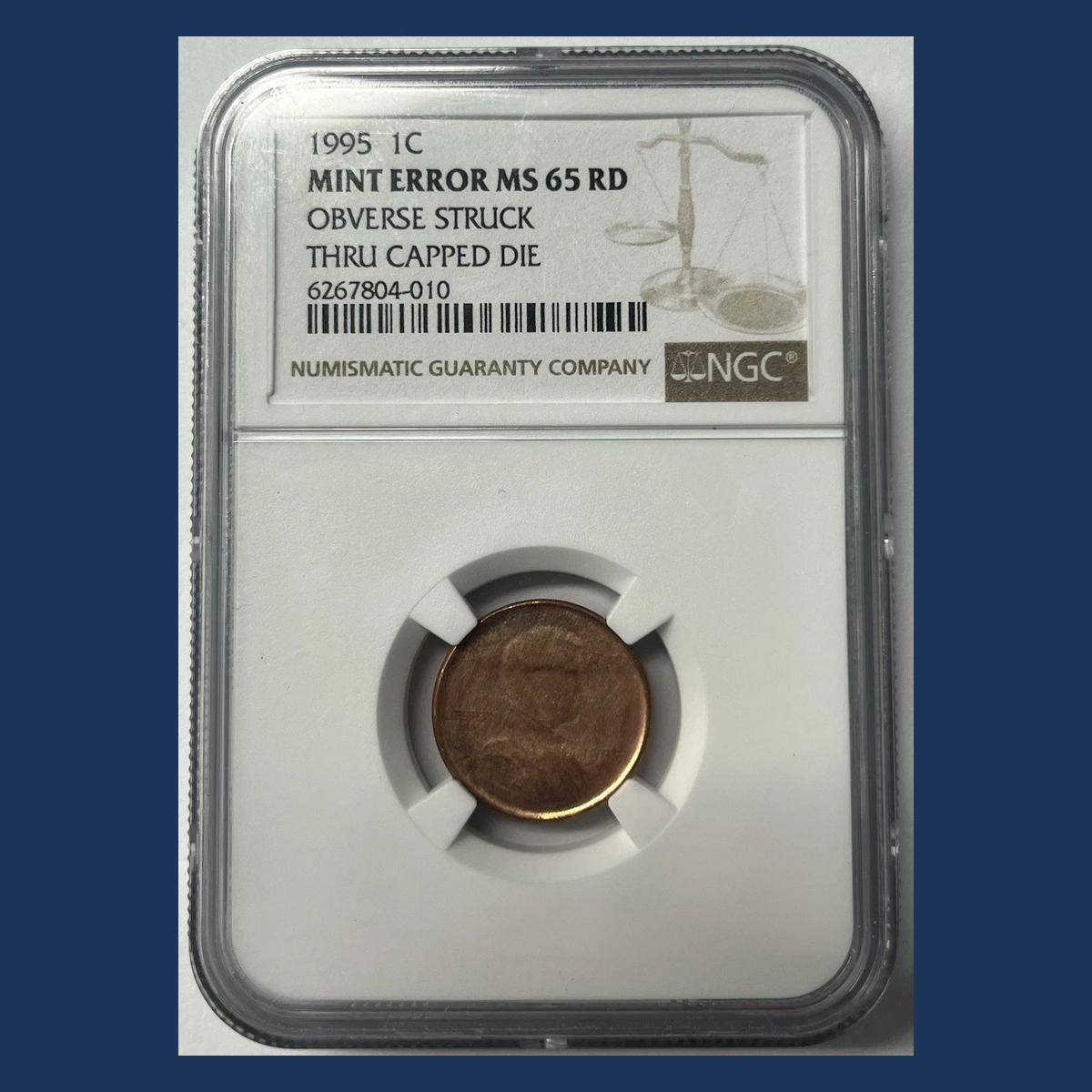 1995 Lincoln Penny: Die Cap / Capped-Die Strike