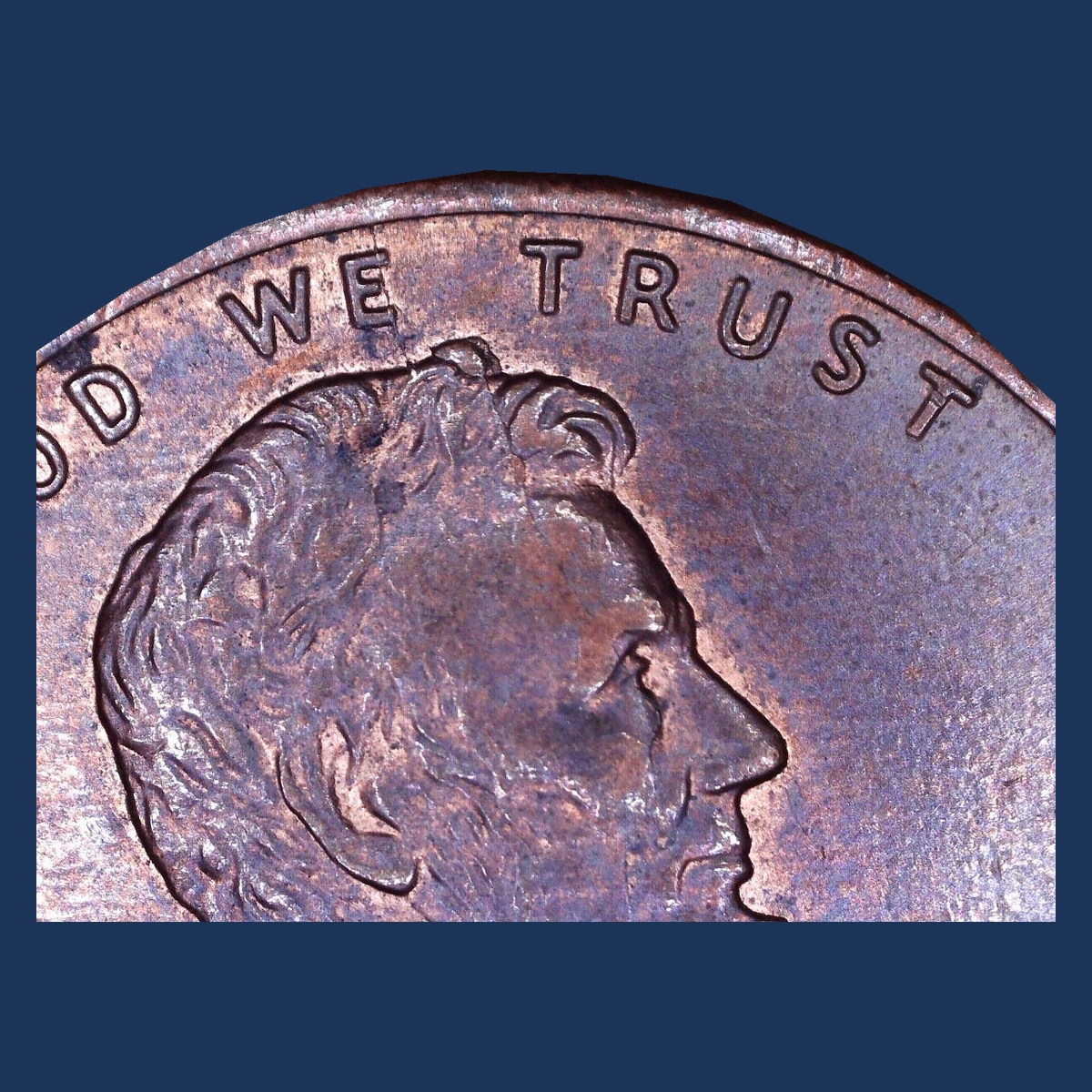 1995 Lincoln Penny: Die Crack / Die Chip