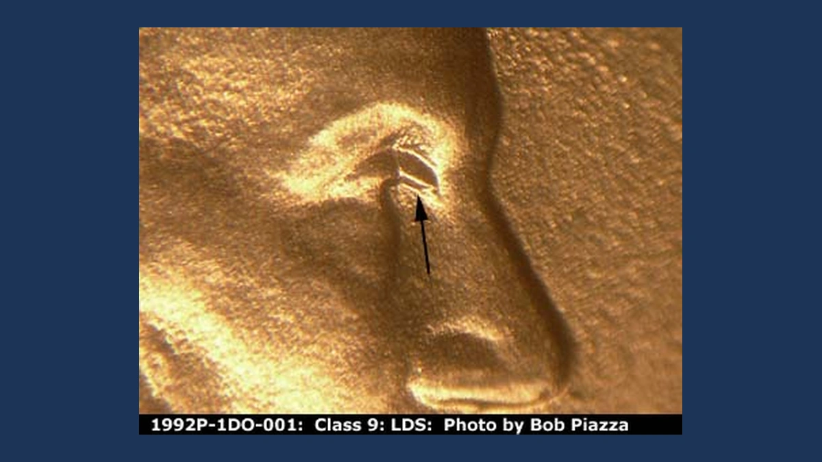 1992 Lincoln Cent (Modern): Die Gouge