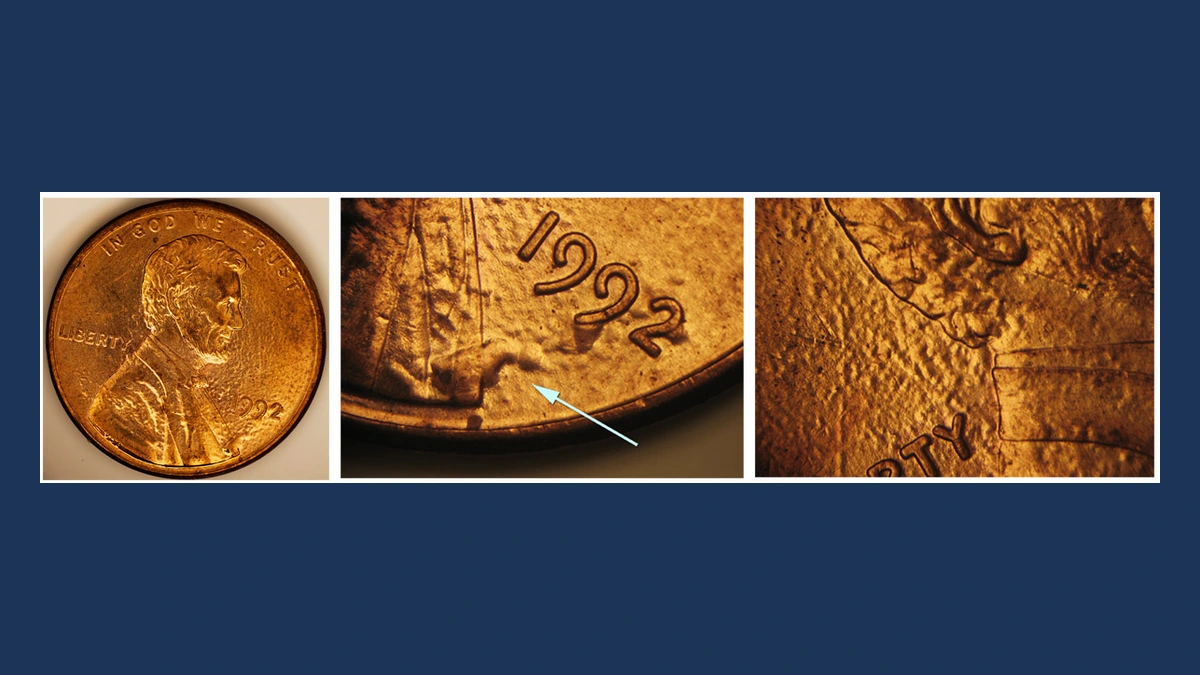 1992 Lincoln Cent (Modern): copper-plating blisters