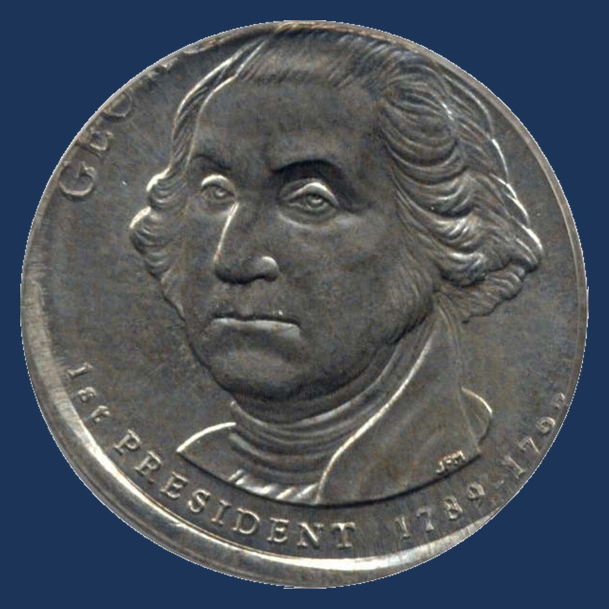 2007 Presidential Dollars: Washington dollar struck on a nickel blank