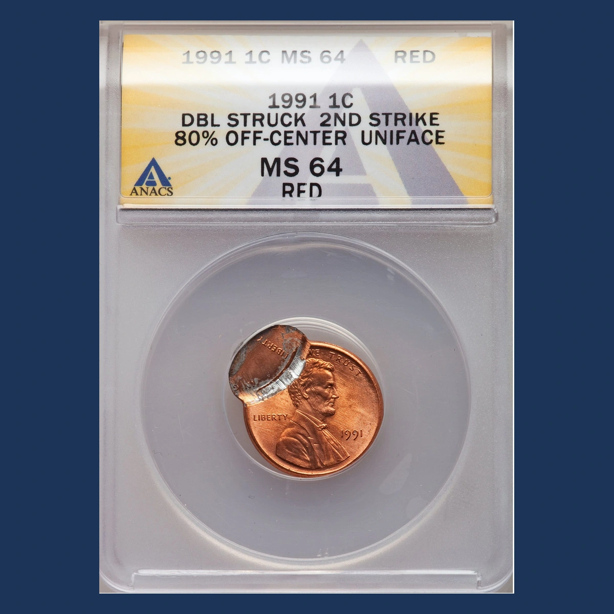 1991 Lincoln Penny: Double Strike