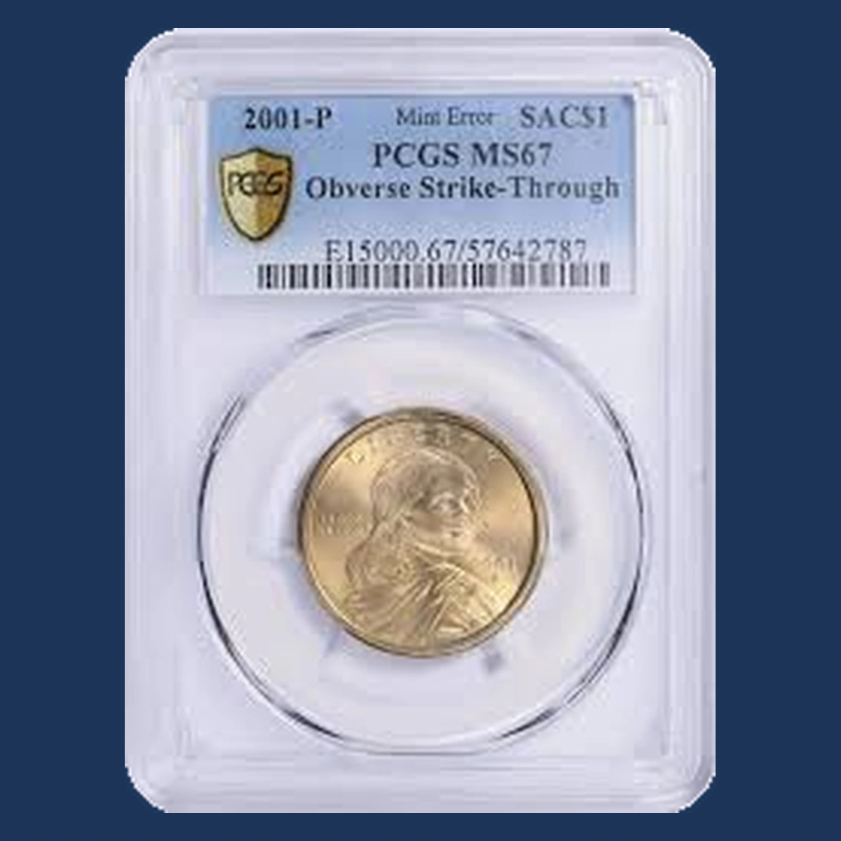 2001 Sacagawea Dollar: Struck Through