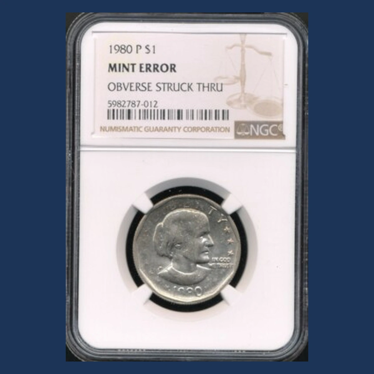 1980 Susan B. Anthony Dollar: Struck Through