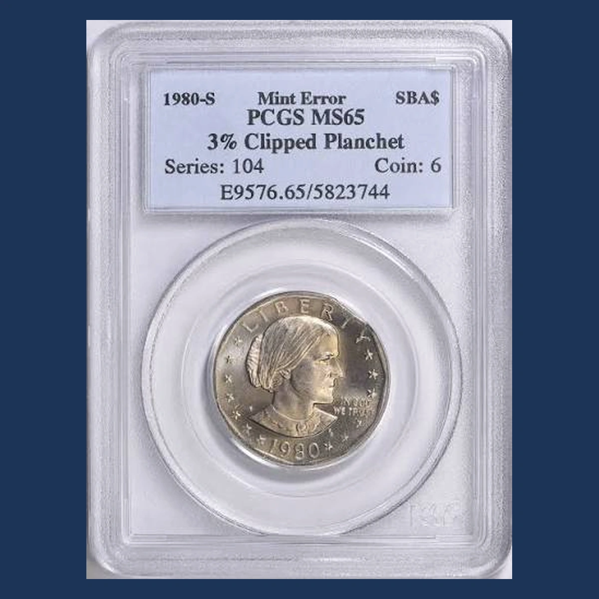 1980 Susan B. Anthony Dollar: Clipped Planchet