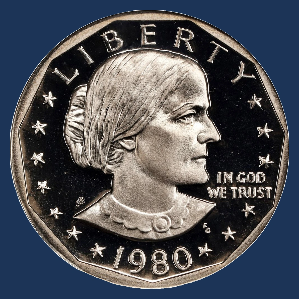 1980 Susan B. Anthony Dollar: Repunched Mintmark