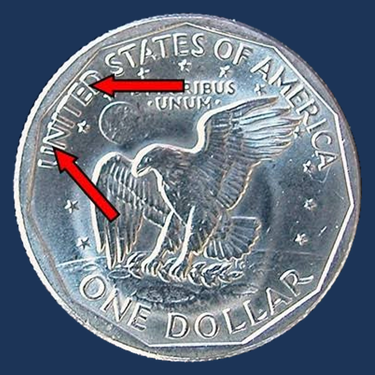 1979 Susan B. Anthony Dollar: Die Crack