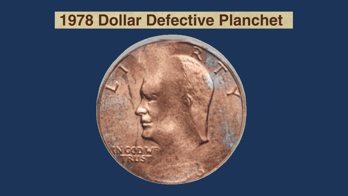 1978 Eisenhower Dollar: Defective Planchet / Improperly Bonded Metal