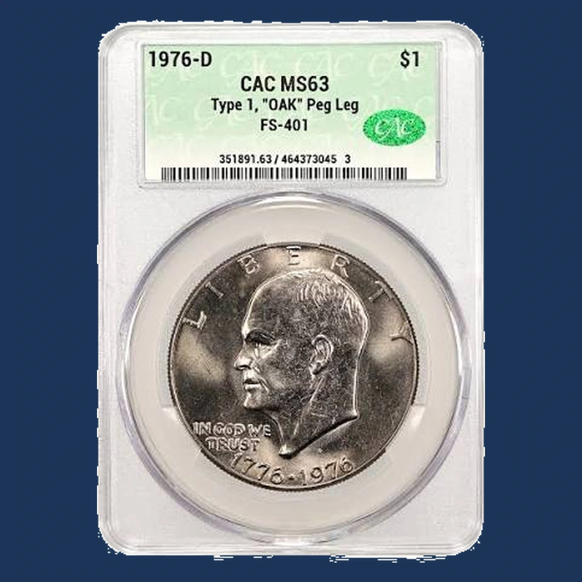 1976 Ike Dollar: Overpolished Die