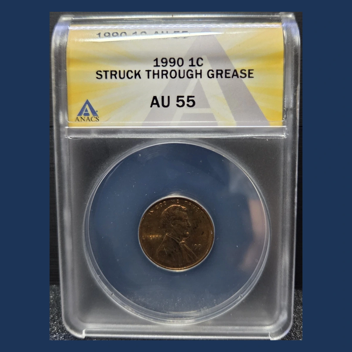 1990 Lincoln Penny: Struck-Through Error