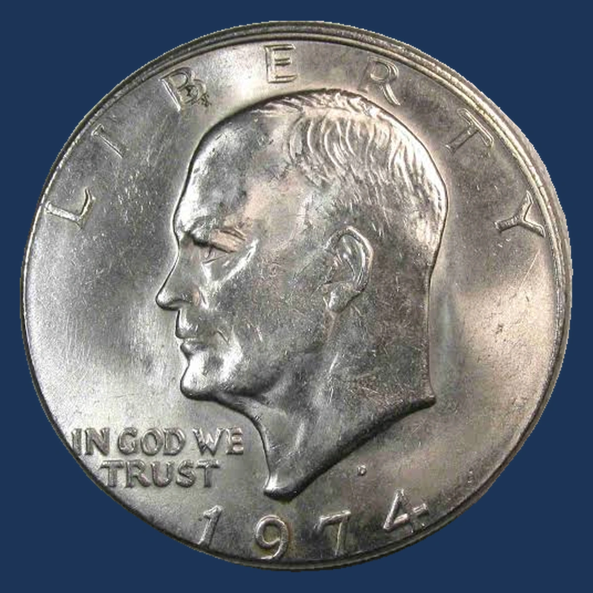 1974 Eisenhower Dollar: Misaligned Die